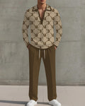 Big & Tall Geometric Graphic Two-piece Set for big men view 1