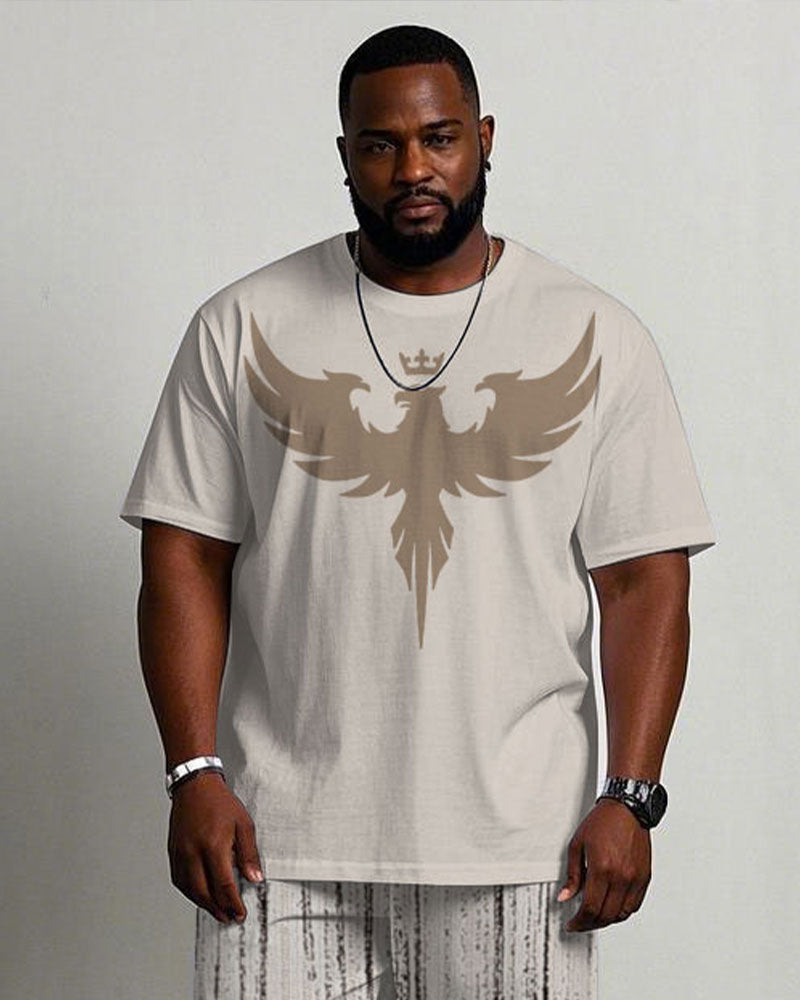 Big & Tall Colorblock Streetwear T-Shirt Pants Set for big men view 2