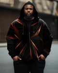 Big & Tall Geometric Hoodie Sweatpants Set for big men