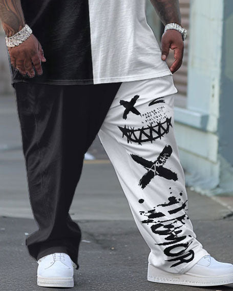Big & Tall Graphic Graffiti T-Shirt Pants Set for big men view 3