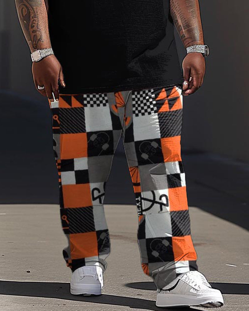Big & Tall Colorblock Graphic Two-piece Set for big men view 3