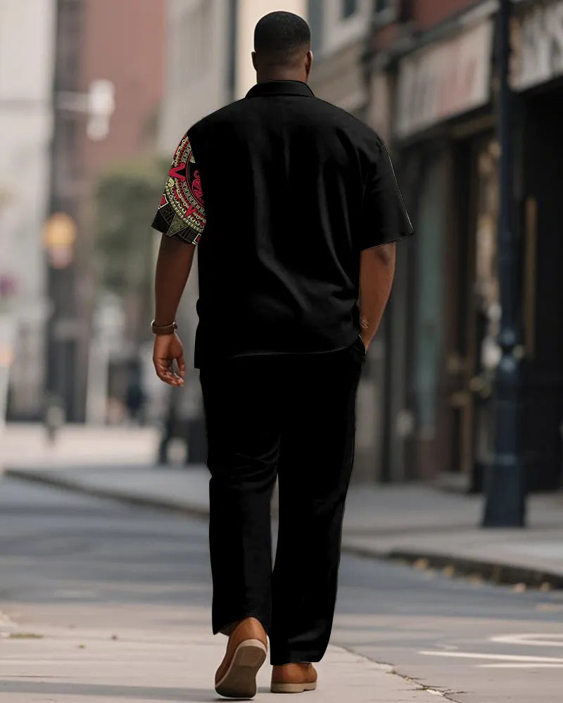 Big & Tall Business Casual T-Shirt Pants Set for big men view 4