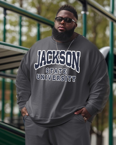 Big & Tall Graphic Hoodie Sweatpants Set for big men view 2