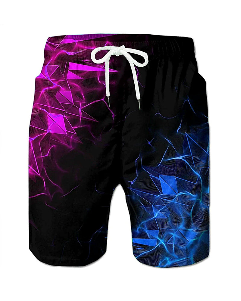Big & Tall Hawaiian Geometric Swim Trunks for big men view 2