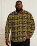 Big & Tall Black Business Casual Long Sleeve Shirt for big men view 1