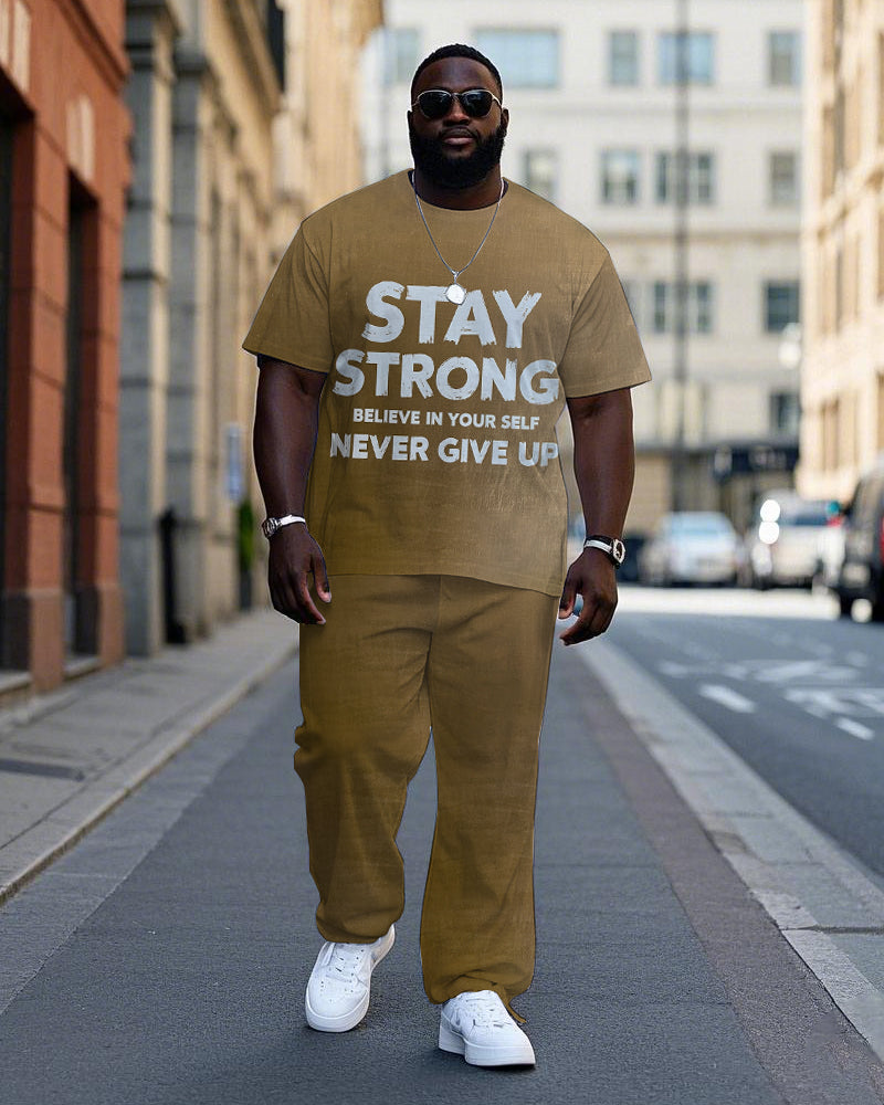 Big & Tall Graphic T-Shirt Pants Set for big men view 1