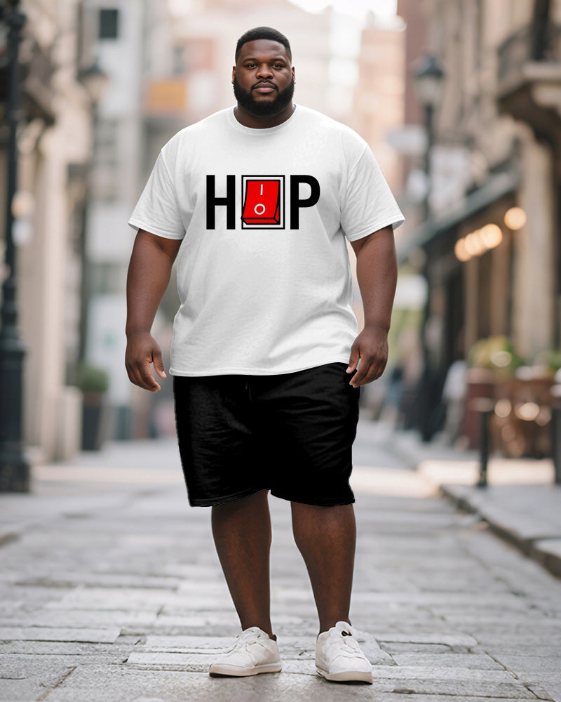 Big & Tall Streetwear T-Shirt Shorts Set for big men view 1