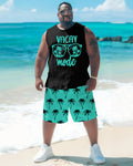 Big & Tall Hawaiian Two-piece Set for big men view 1