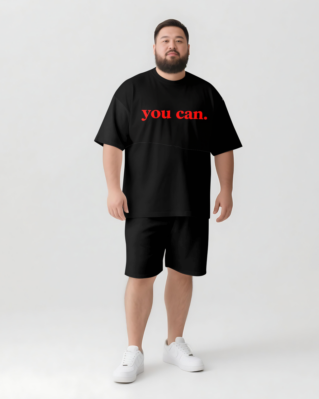 Big & Tall Graphic Streetwear Two-piece Set for big men view 1