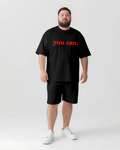 Big & Tall Graphic Streetwear Two-piece Set for big men view 1