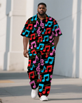 Big & Tall Graffiti Streetwear T-Shirt Pants Set for big men view 1