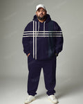 Big & Tall Purple Colorblock Hoodie Sweatpants Set for big men view 1