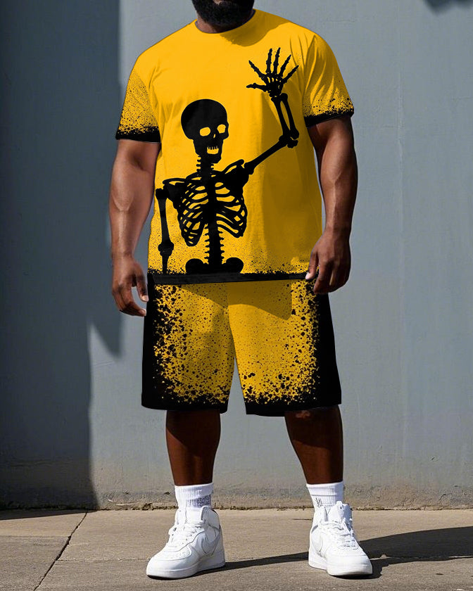 Big & Tall Graphic Smiley Skull Two-piece Set for big men view 1