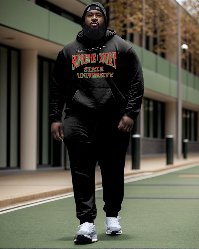 Big & Tall Graphic Hoodie Sweatpants Set for big men view 1