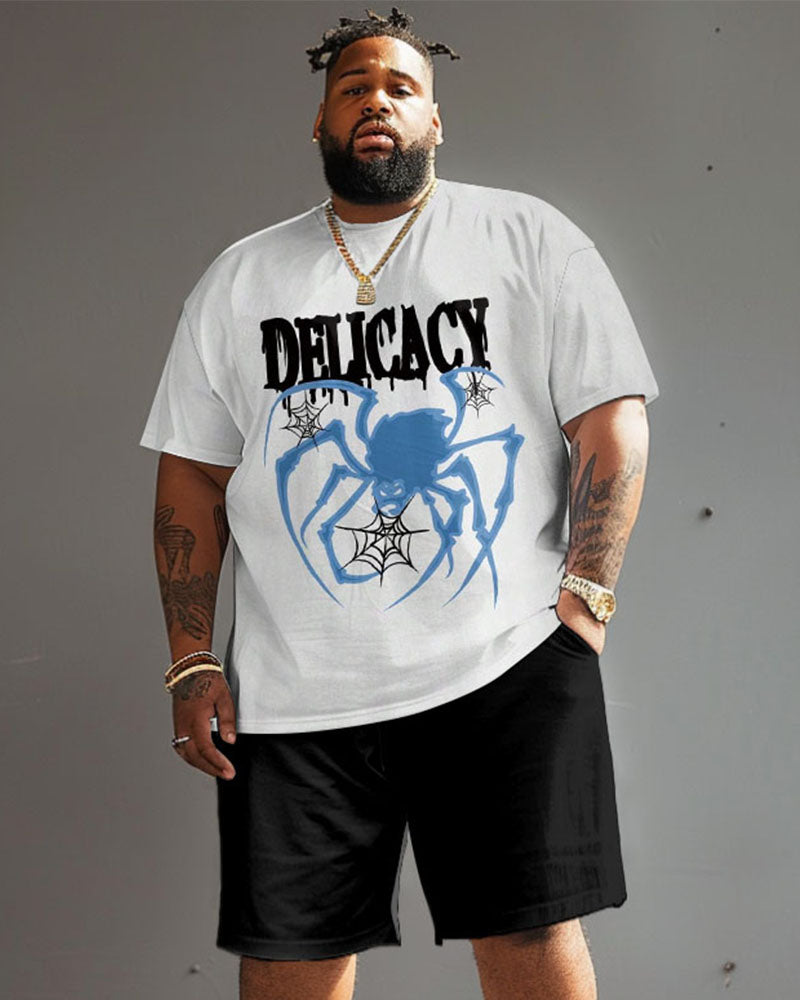 Big & Tall Graphic Graffiti T-Shirt Shorts Set for big men view 1