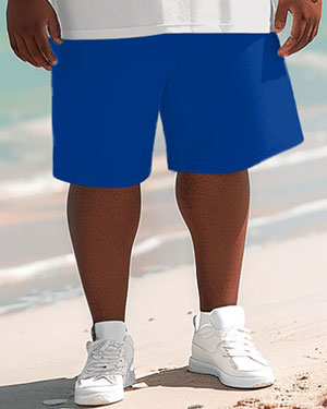 Big & Tall Hawaiian Tropical T-Shirt Shorts Set for big men view 4