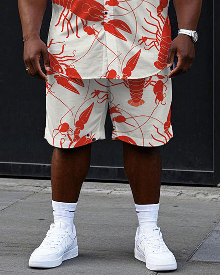 Big & Tall Hawaiian T-Shirt Shorts Set for big men view 3