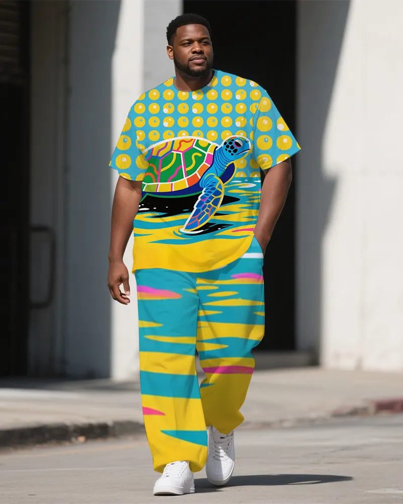 Big & Tall Streetwear T-Shirt Pants Set for big men view 1