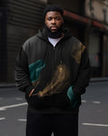Big & Tall Geometric Graphic Hoodie Sweatpants Set for big men