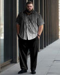 Big & Tall Black Gradient Shirt Pants Set for big men view 1