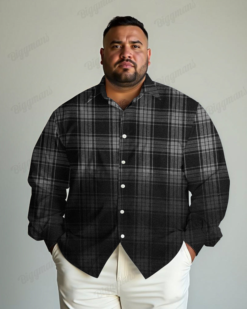 Big & Tall Gradient Long Sleeve Shirt for big men view 2