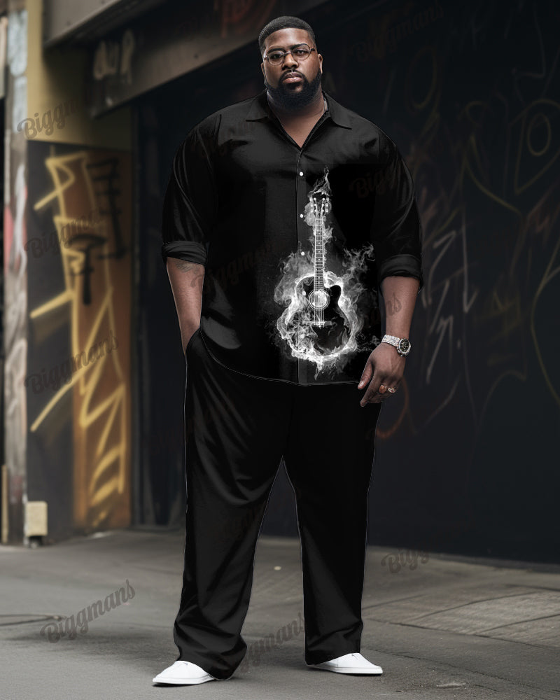 Big & Tall Business Casual Streetwear Two-piece Set for big men view 1