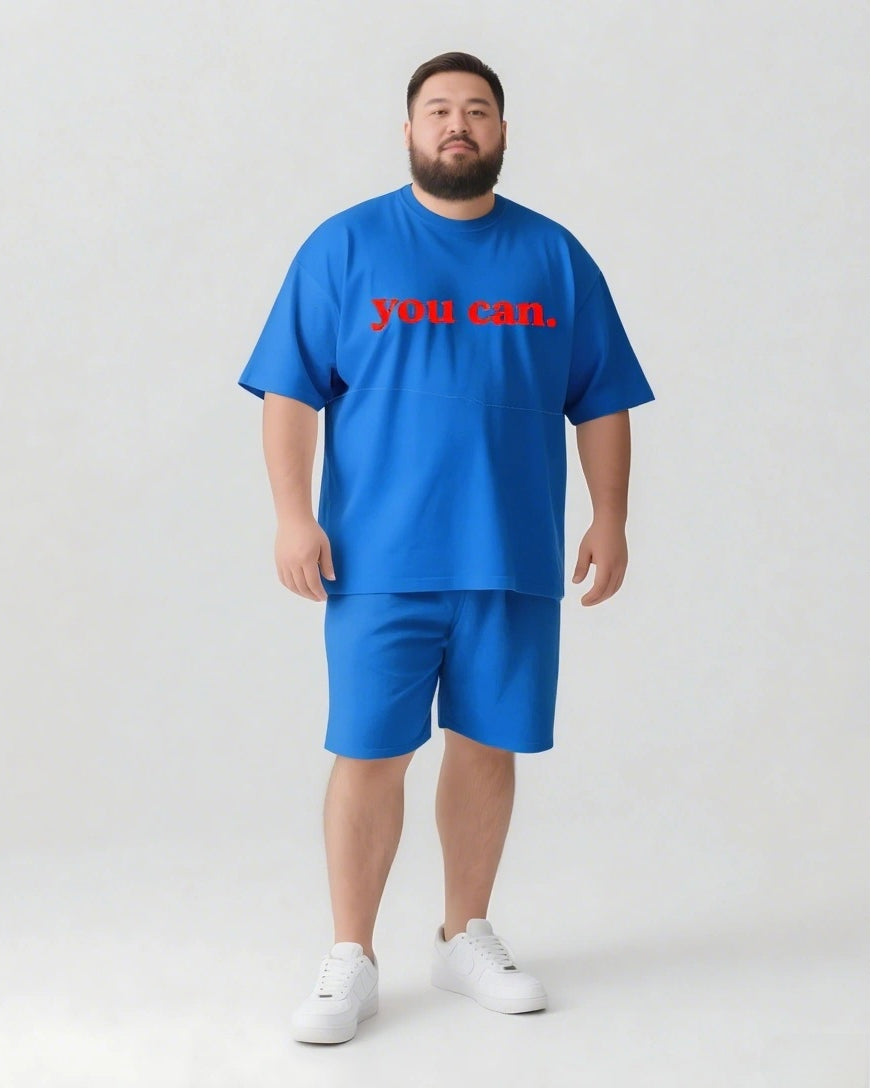 Big & Tall Graphic Streetwear Two-piece Set for big men view 6