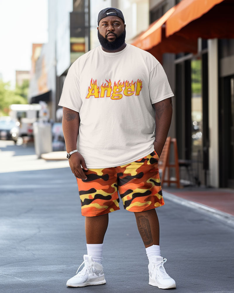Big & Tall Colorblock Graffiti Two-piece Set for big men view 1