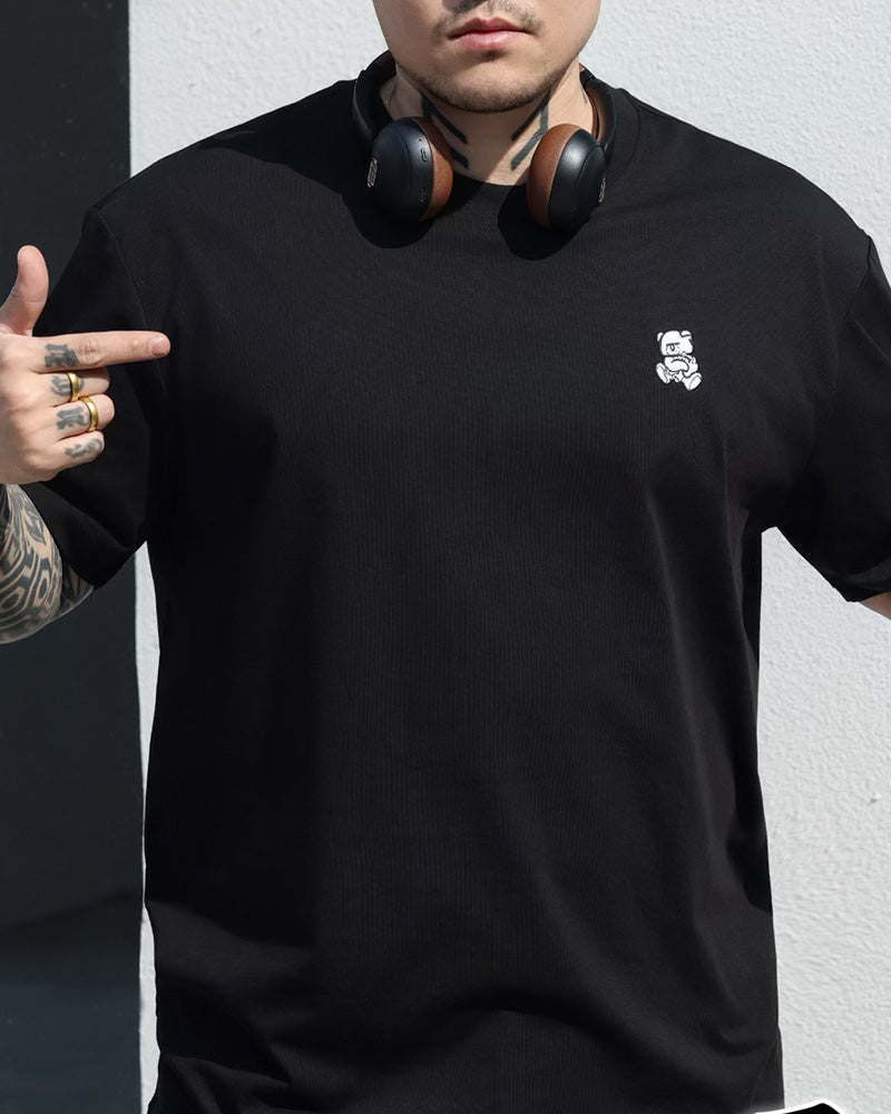 Big & Tall Striped Streetwear T-Shirt for big men view 3