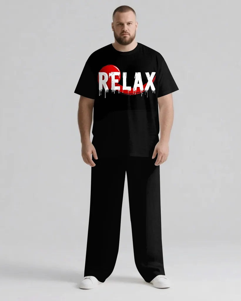 Big & Tall Streetwear T-Shirt Pants Set for big men view 2