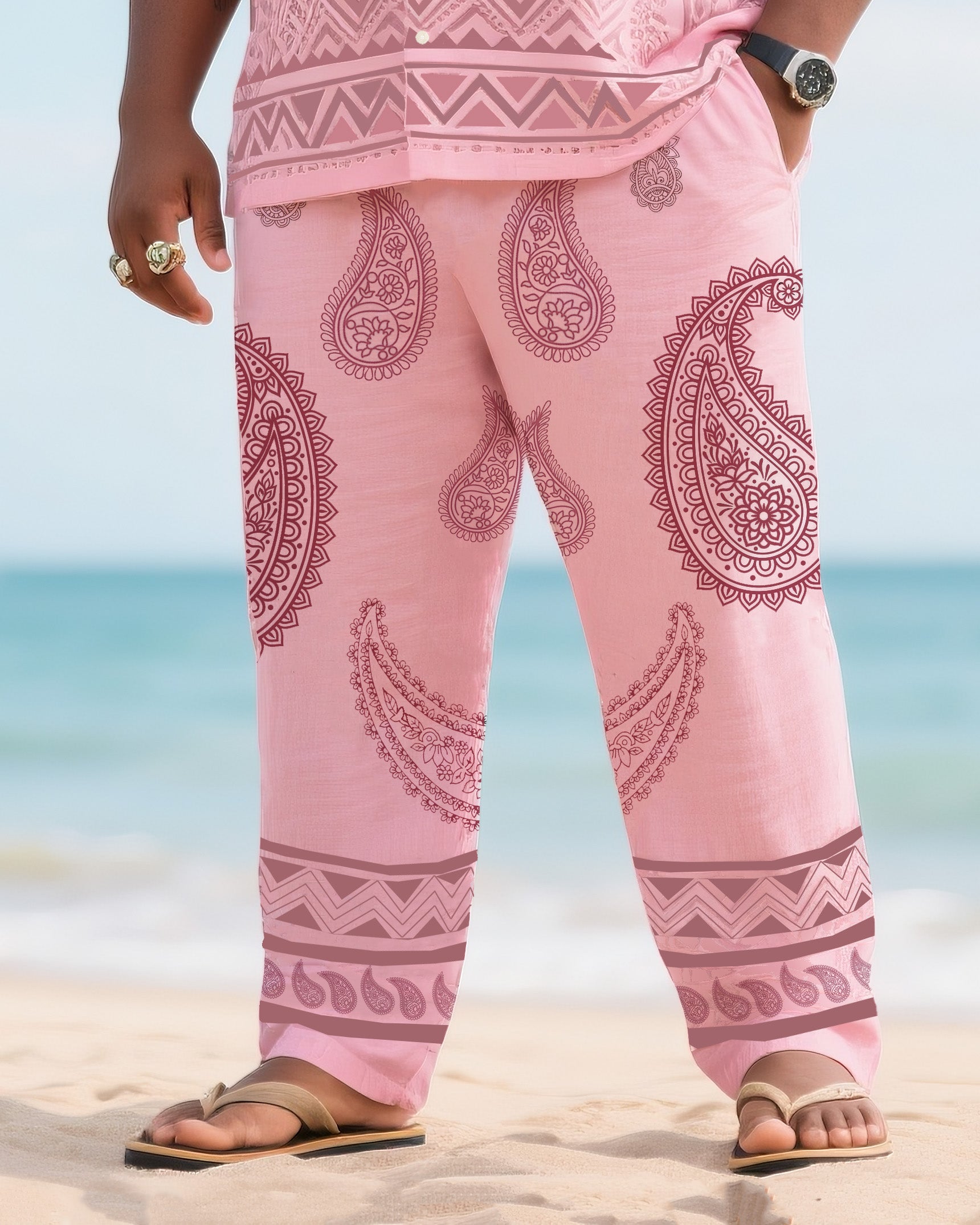 Big & Tall Vintage T-Shirt Pants Set for big men view 3