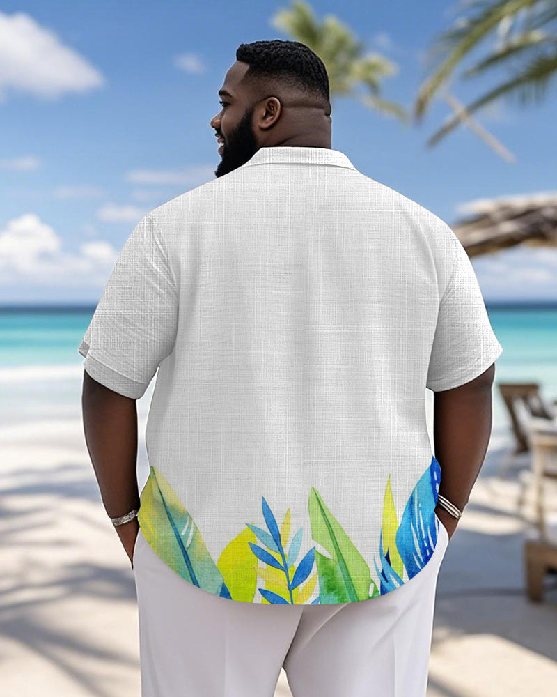 Big & Tall Hawaiian Graphic Short Sleeve Shirt for big men view 2