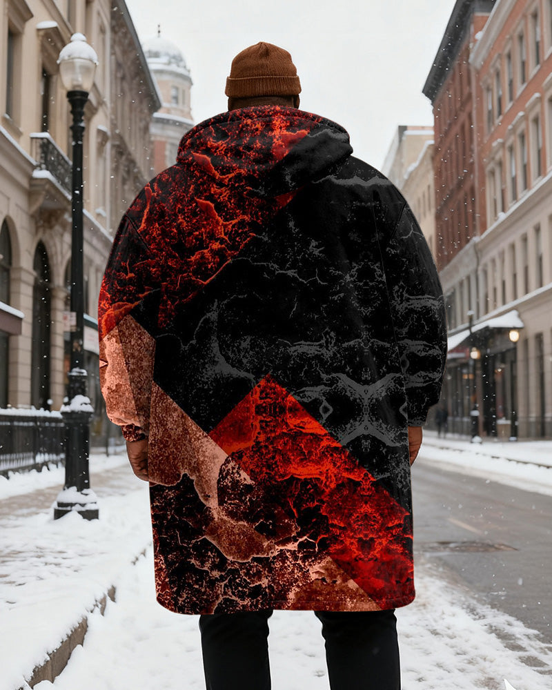 Big & Tall Black Red Graphic Hoodie for big men view 3