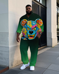 Big & Tall Gradient Graffiti Shirt Pants Set for big men view 1
