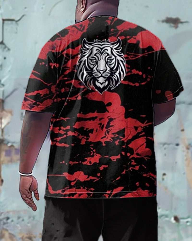 Big & Tall Graphic T-Shirt Shorts Set for big men view 4