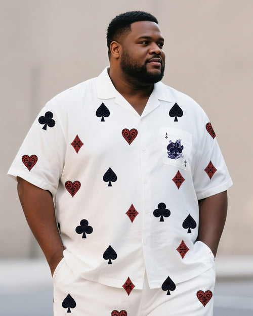 Big & Tall Graphic T-Shirt Shorts Set for big men view 2