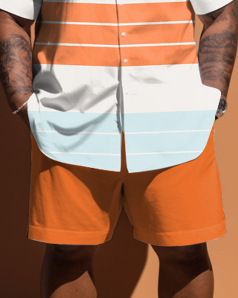 Big & Tall Striped Patchwork Jeans for big men view 3