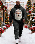 Big & Tall Graffiti Streetwear Hoodie Sweatpants Set for big men view 1