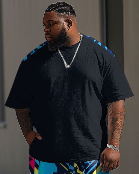 Big & Tall Graphic Graffiti T-Shirt Pants Set for big men view 2