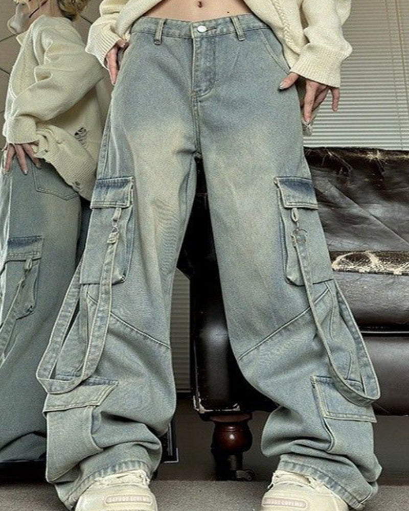 Big & Tall Denim Washed Vintage Jeans for big men view 1