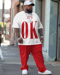 Big & Tall Graphic Streetwear T-Shirt Pants Set for big men view 1
