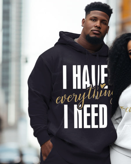 Big & Tall Graphic Streetwear Hoodie Sweatpants Set for big men view 2