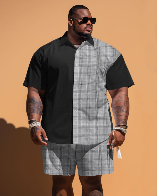 Big & Tall Colorblock Plaid Jeans for big men view 1