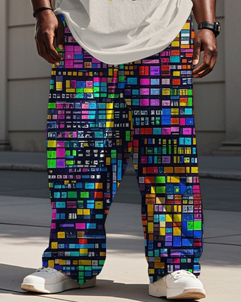 Big & Tall Graphic Vest Pants Set for big men view 3