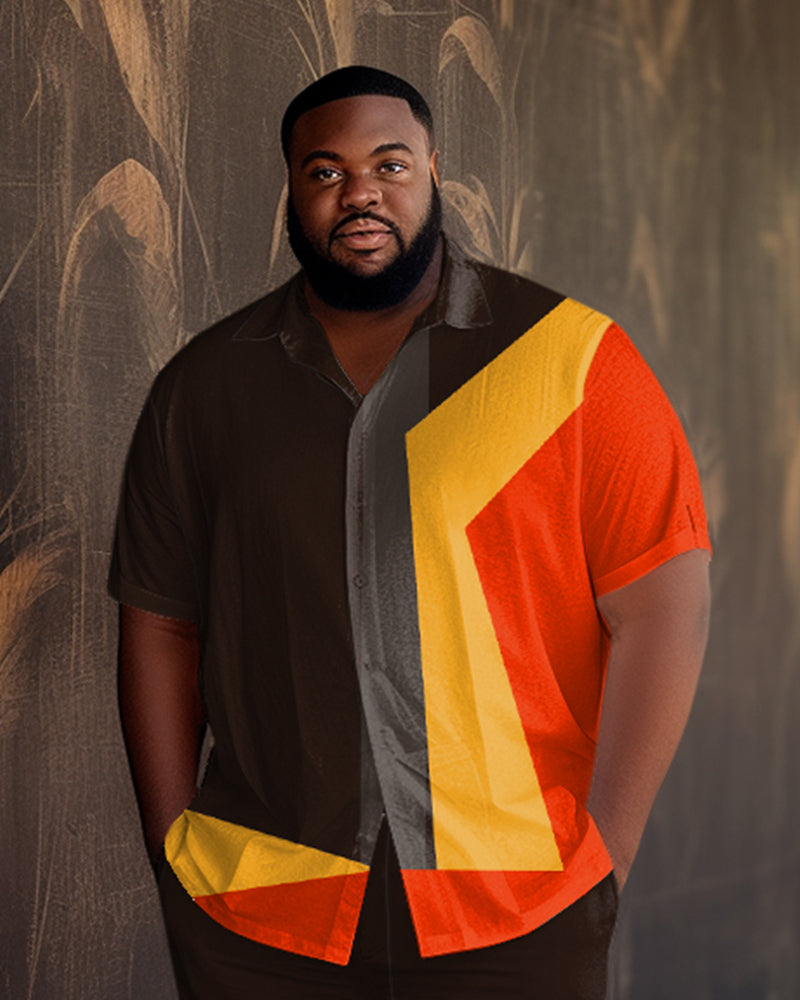 Big & Tall Gradient Shirt Pants Set for big men view 2