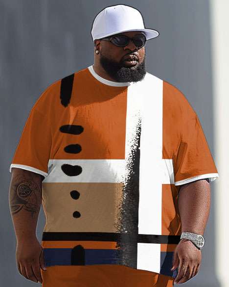 Big & Tall Colorblock T-Shirt Pants Set for big men view 2