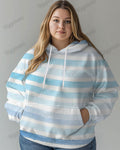 Big & Tall Blue Striped Graphic Hoodie for big men
