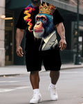 Big & Tall Graphic T-Shirt Shorts Set for big men view 1