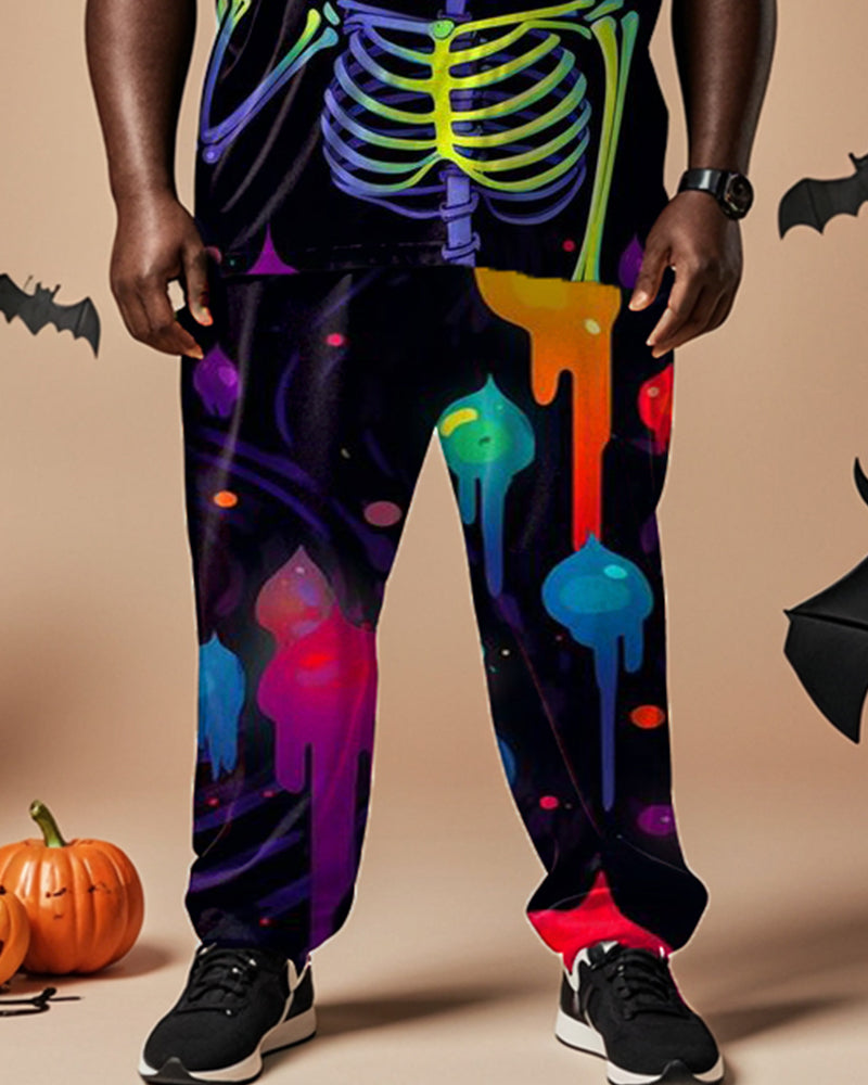 Big & Tall Skull T-Shirt Pants Set for big men view 3