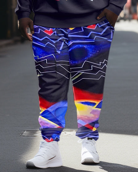 Big & Tall Streetwear Hoodie Sweatpants Set for big men view 3
